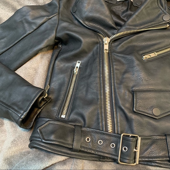 UNIF Avihater Faux Black Leather Jacket - Picture 5 of 15
